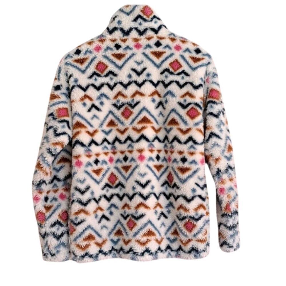 Eddie Bauer XXL Sherpa Lined Aztec Fleece Pullover Cabin Cozy - Picture 8 of 8
